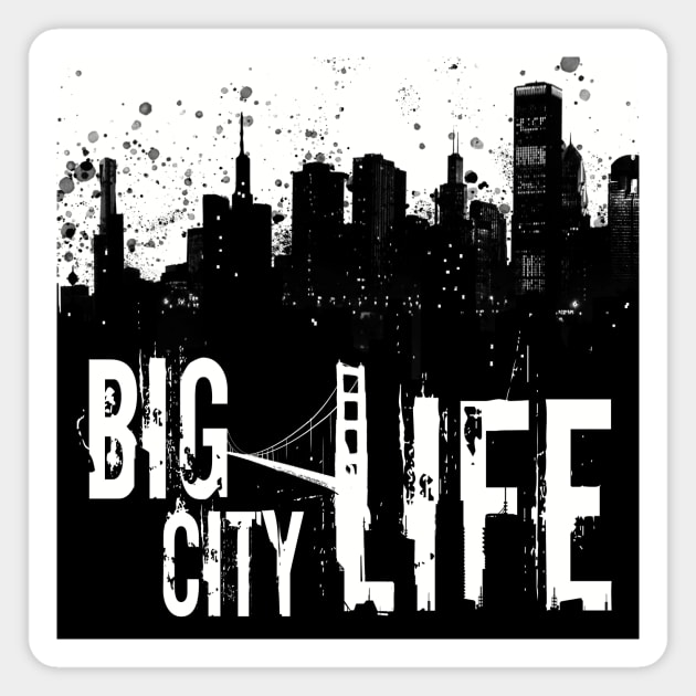 big city life black n white Magnet by conquart